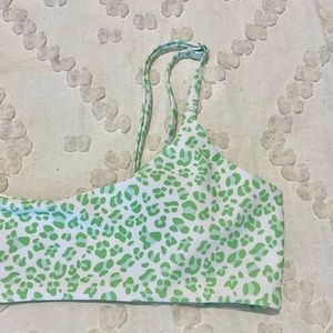 Green Cheetah Print Bikini Top